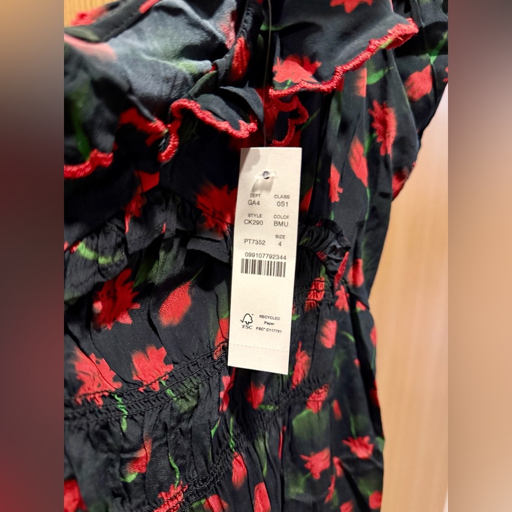 J. Crew Ruffle-Collar Mini Dress in Painted Daisy Print - Picture 2 of 4